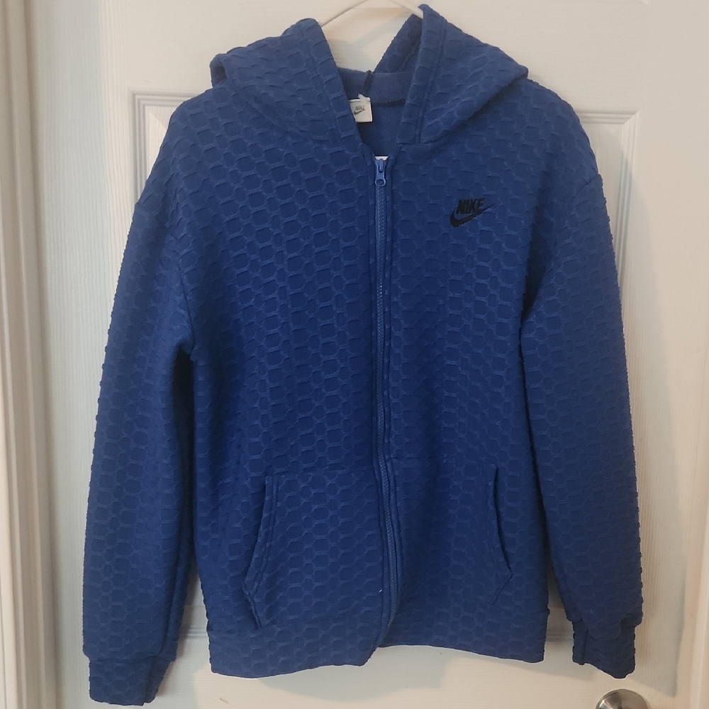 Nike Blue Hooded Jacket and Pants Set